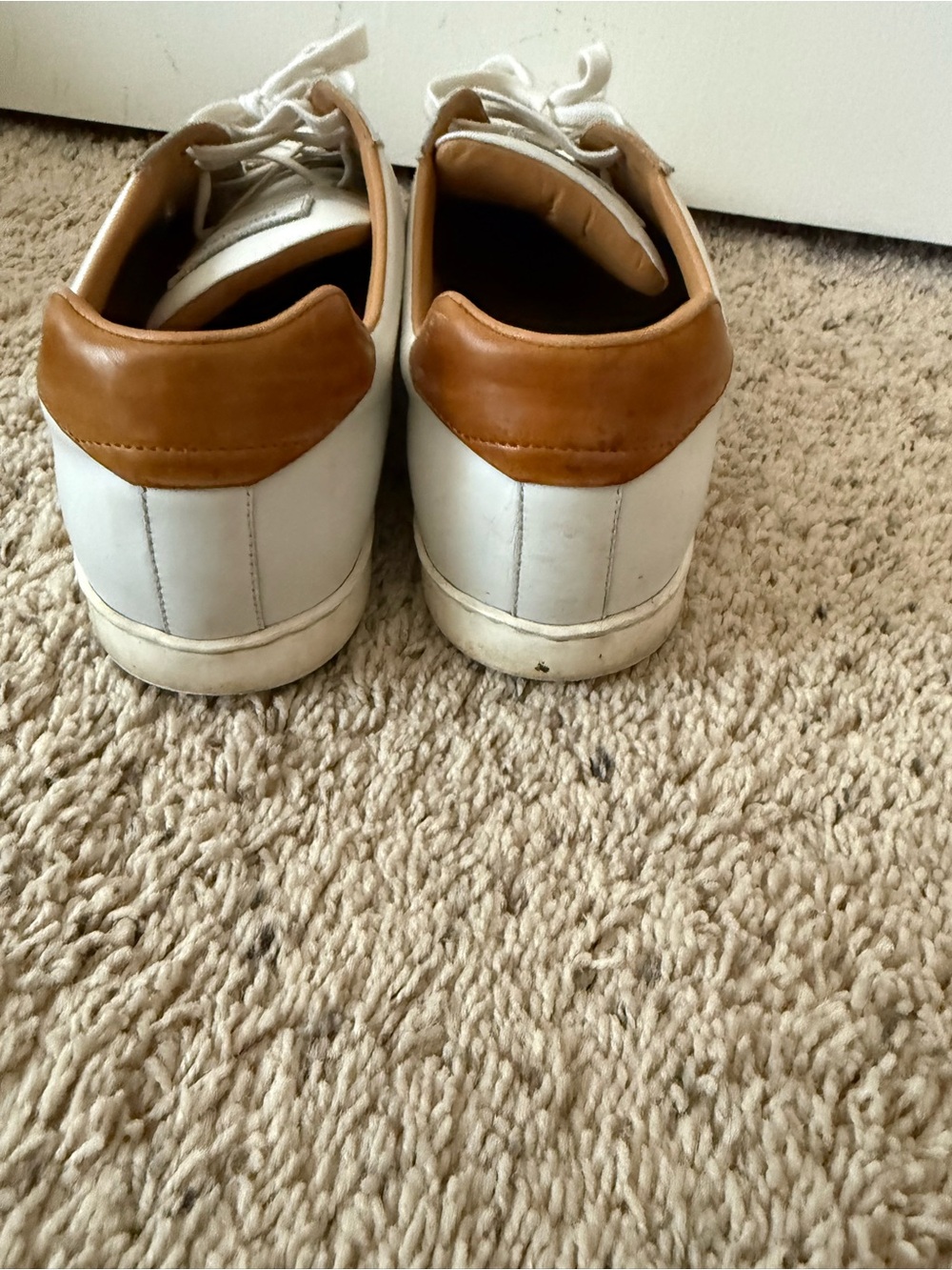 Magnanni White Leather Sneakers with Tan Accents - Picture 6 of 8